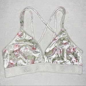 PINK VS velvet Bralette size large